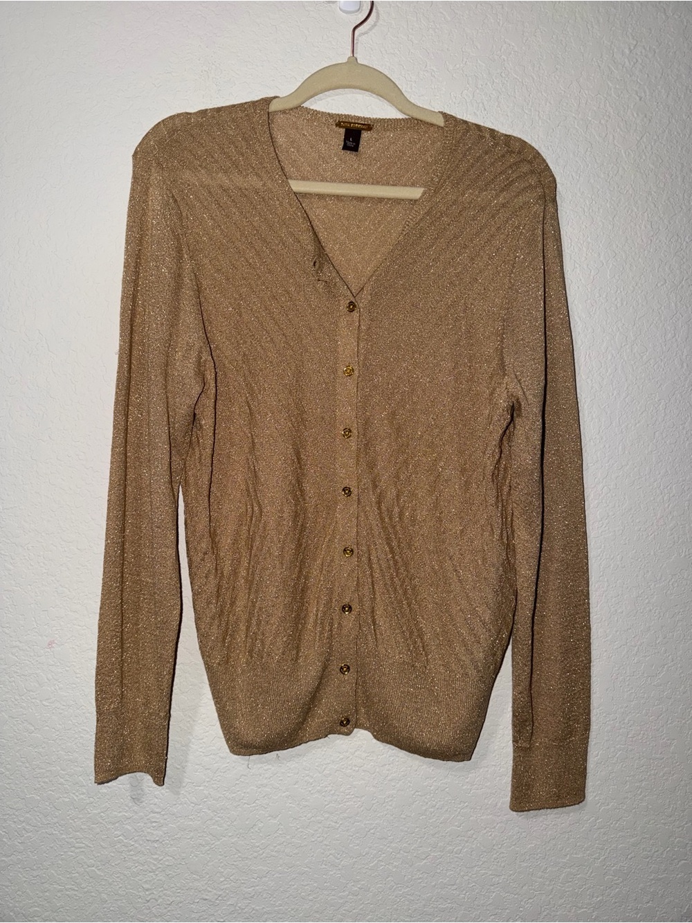 Dana Buchman Metallic Gold Cardigan